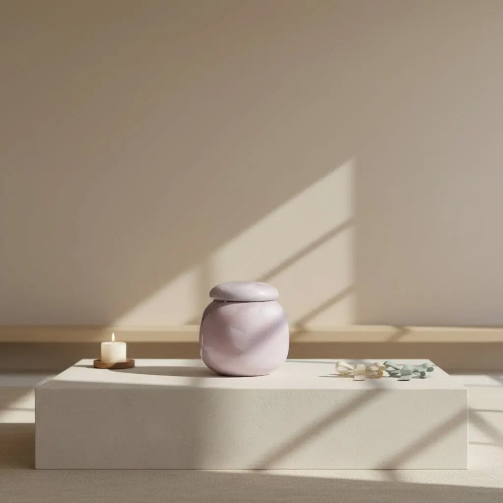 Pink Memorial Ceramic Pet Urn Extra Small Itopia - Pets Aftercare