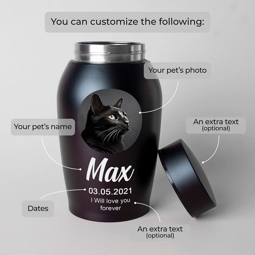 Customizable Metal Memorial Pet Urn (Small & Large Size) Itopia - Pets Aftercare