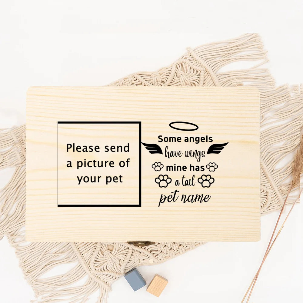 Wooden Box Pet Urn Personalized Photo & Name Itopia - Pets Aftercare