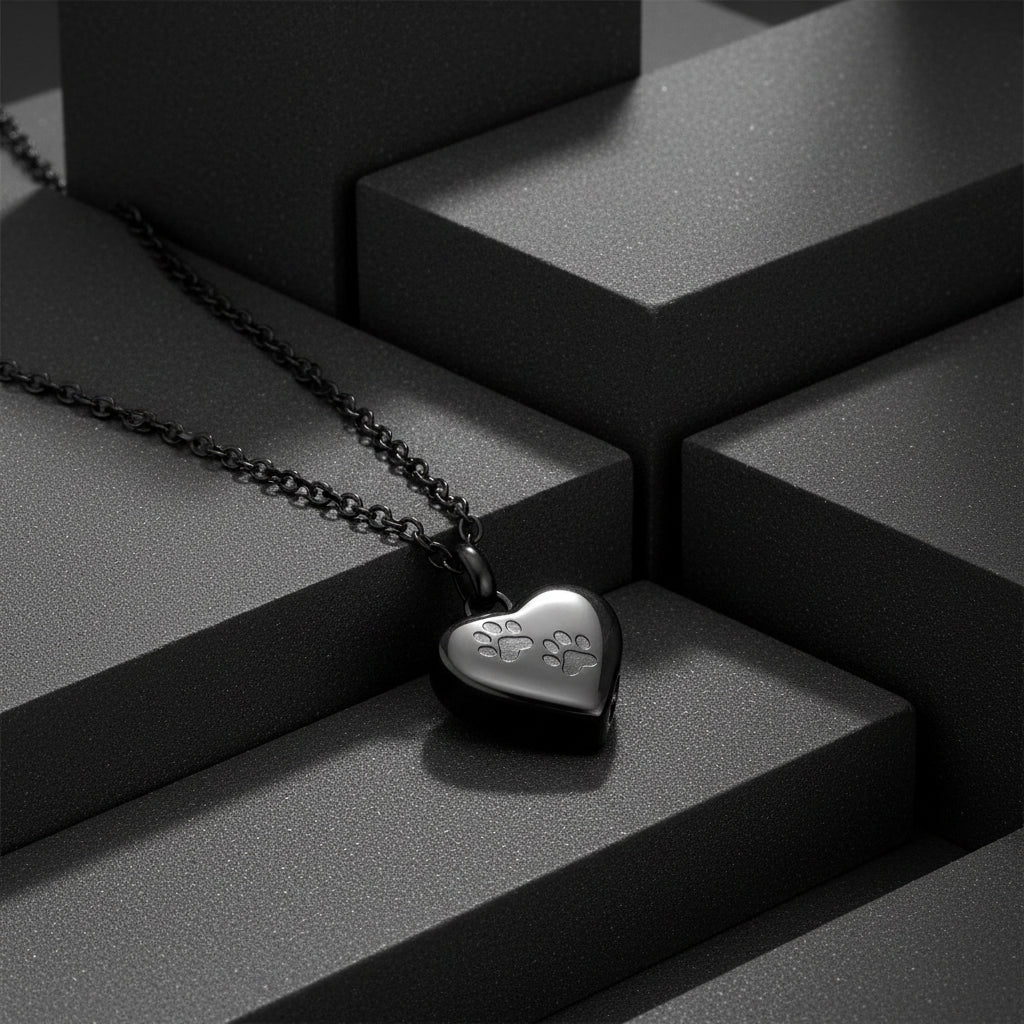Gold Heart Paw Pet Memorial Necklace Itopia - Pets Aftercare