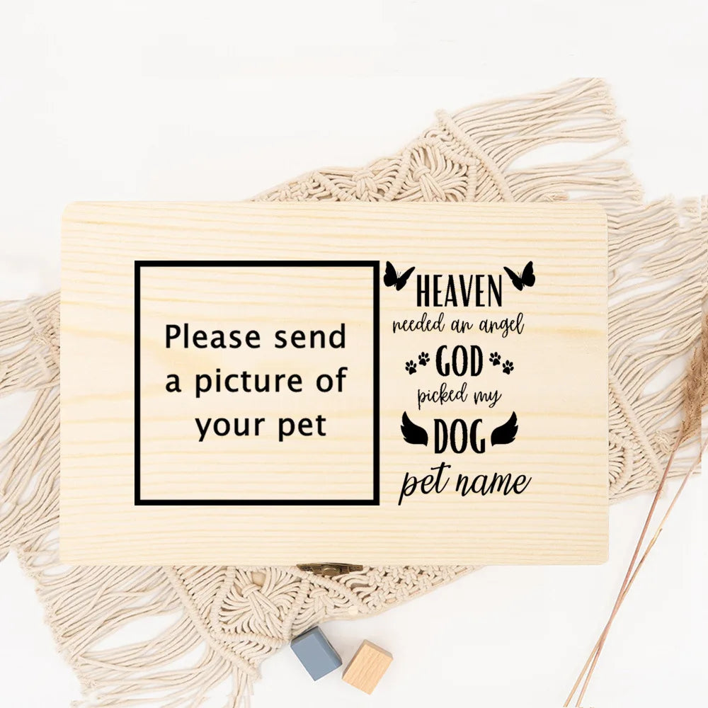 Wooden Box Pet Urn Personalized Photo & Name Itopia - Pets Aftercare