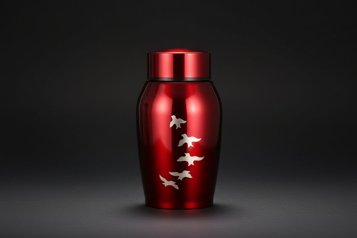 Bird Pattern Metal Pet Urn(Small Size) Itopia - Pets Aftercare