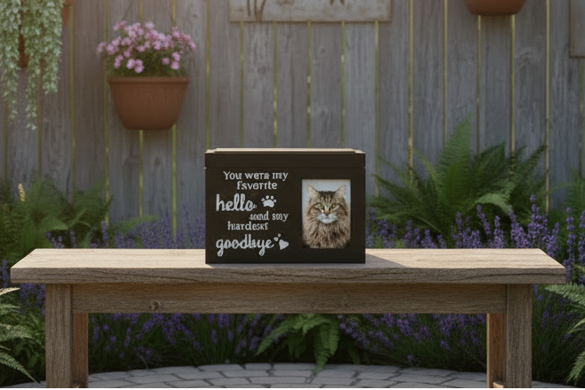 Classic Black Pine Wood Pet Urn Itopia - Pets Aftercare