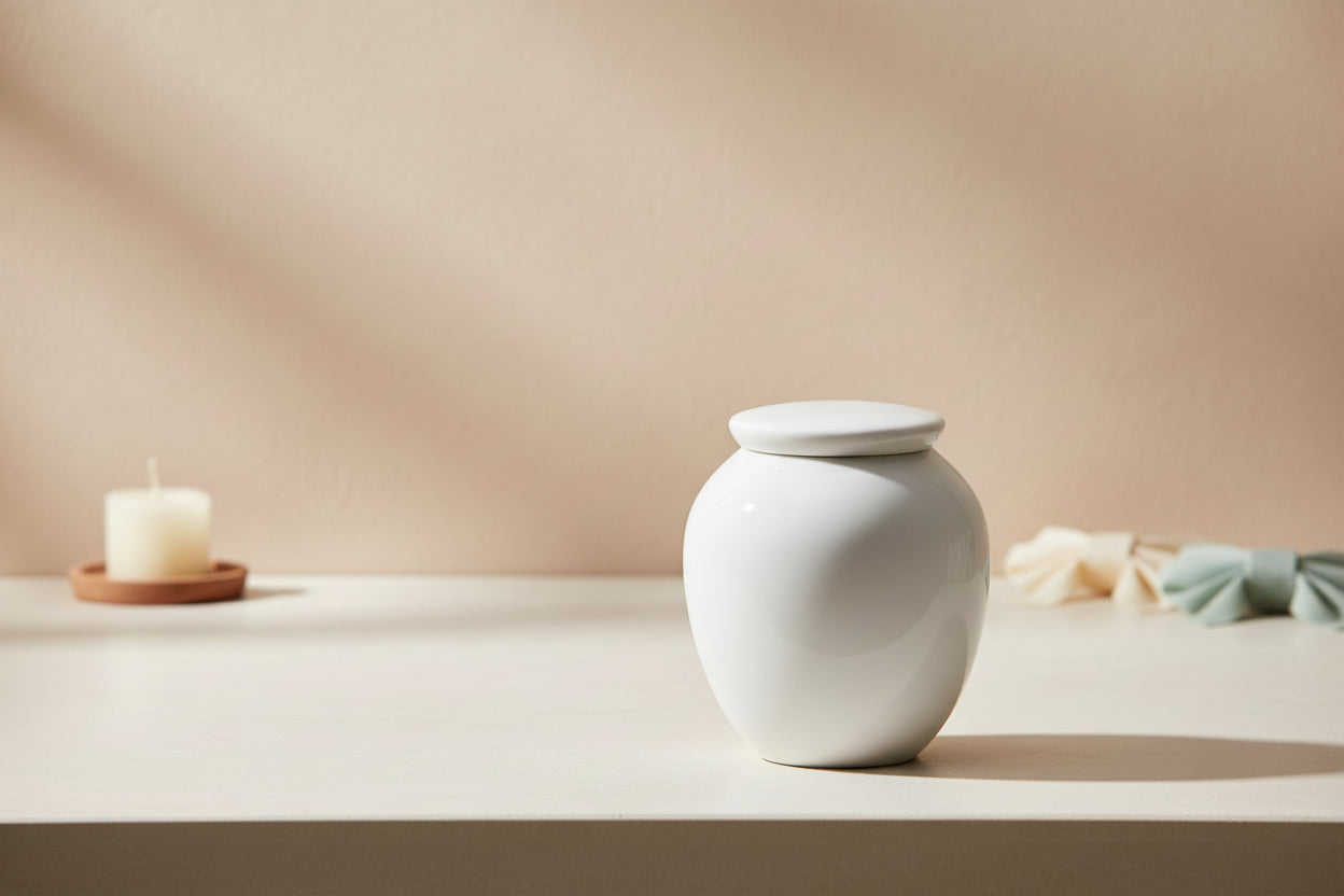 Chinese Art Ceramic Pet Urn Small Size Itopia - Pets Aftercare